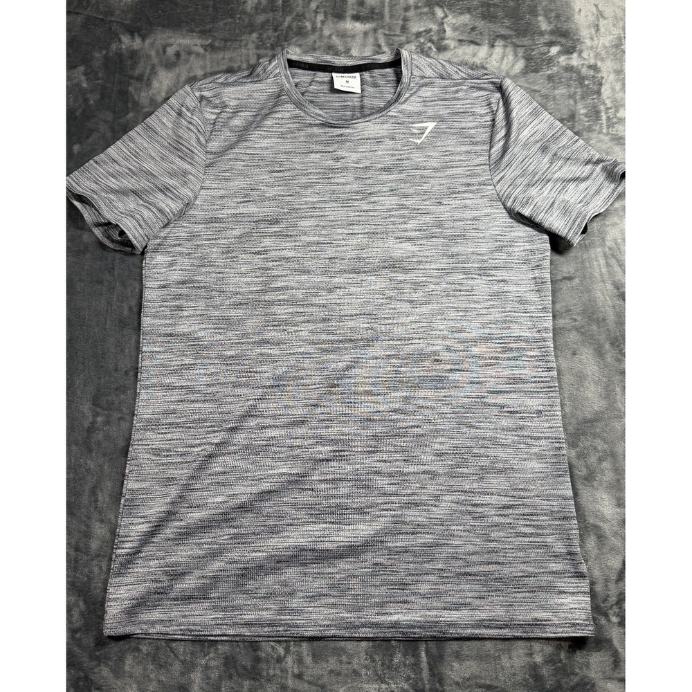 Gymshark Men's Medium Gray Marl Training T Shirt Short Sleeve Gym Workout